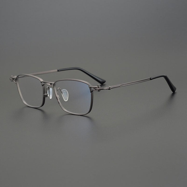 Gatenac Unisex Full Rim Square Titanium Frame Eyeglasses Gxyj756 Full Rim Gatenac Gun  