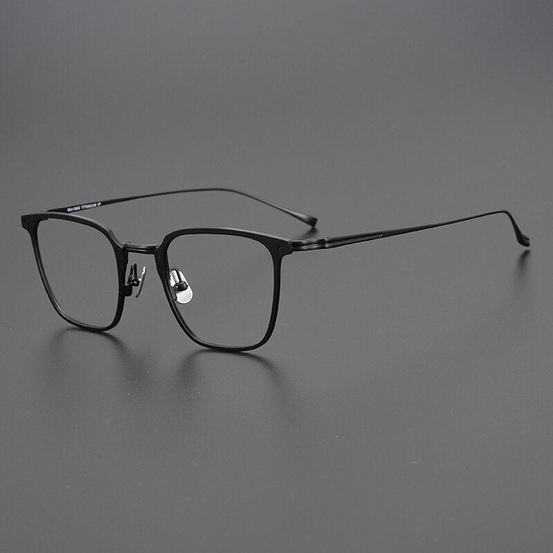 Gatenac Unisex Full Rim Square Titanium Eyeglasses Gxyj965 Full Rim Gatenac Black  