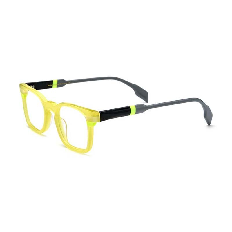 CCspace Women's Full Rim Square Acetate Eyeglasses 55048 Full Rim CCspace Yellow China 