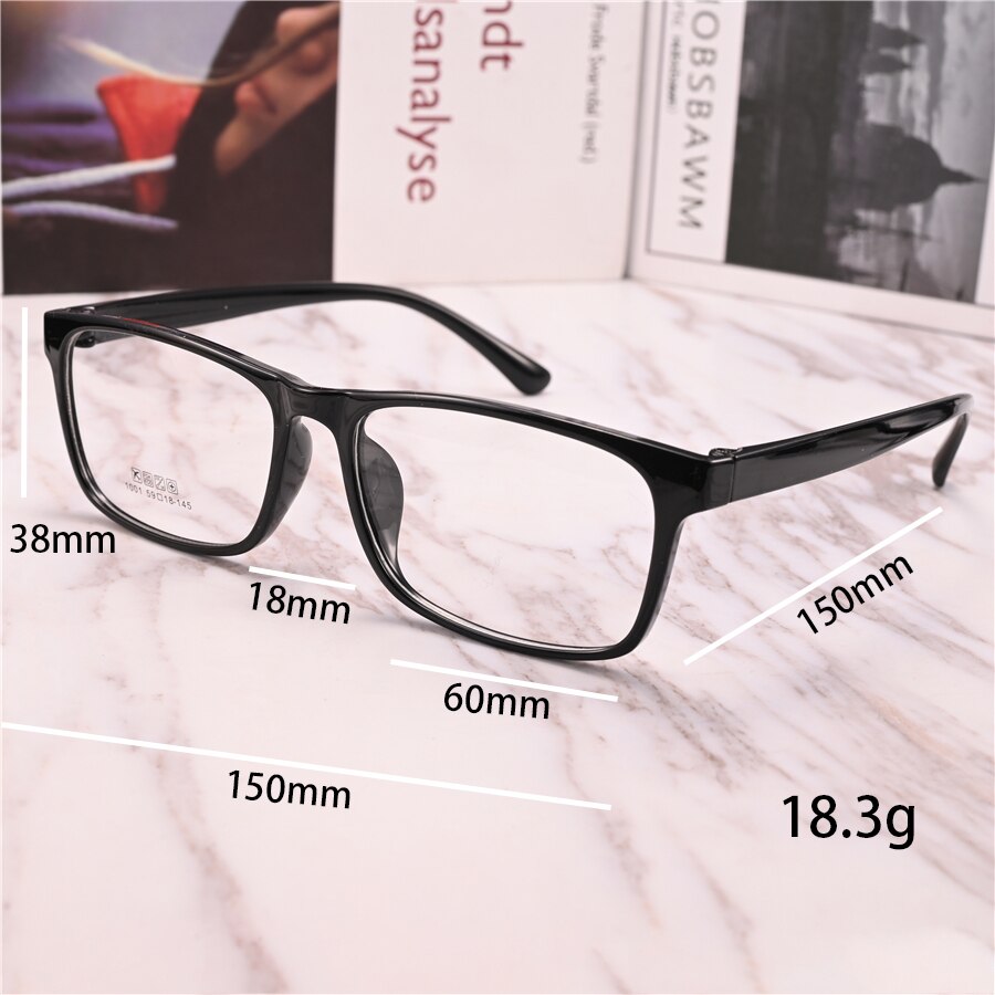 Men's Eyeglasses Square 155mm Oversized Frame Tr90 Frame Cubojue M4 black no function lens 0 