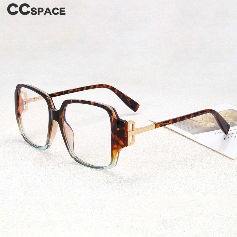 CCspace Women's Full Rim Square Tr 90 Titanium Frame Eyeglasses 54467 Full Rim CCspace   