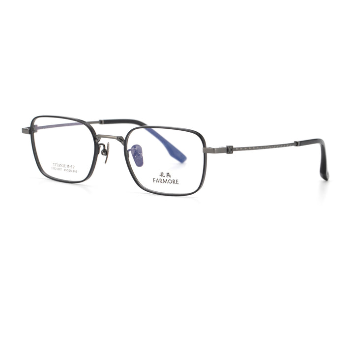 Reven Jate Women's Full Rim Square Titanium Eyeglasses 21007 Full Rim Reven Jate black-grey  