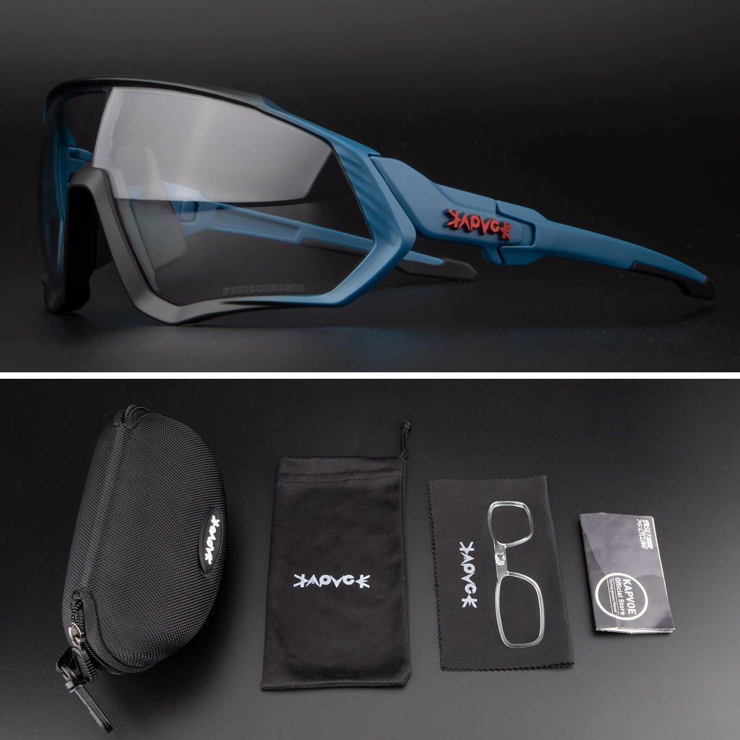 Kapvoe Unisex Full Rim Goggle Photochromic Cycling Sunglasses 9027 Sunglasses Kapvoe 15 China Photochromic-1Lens
