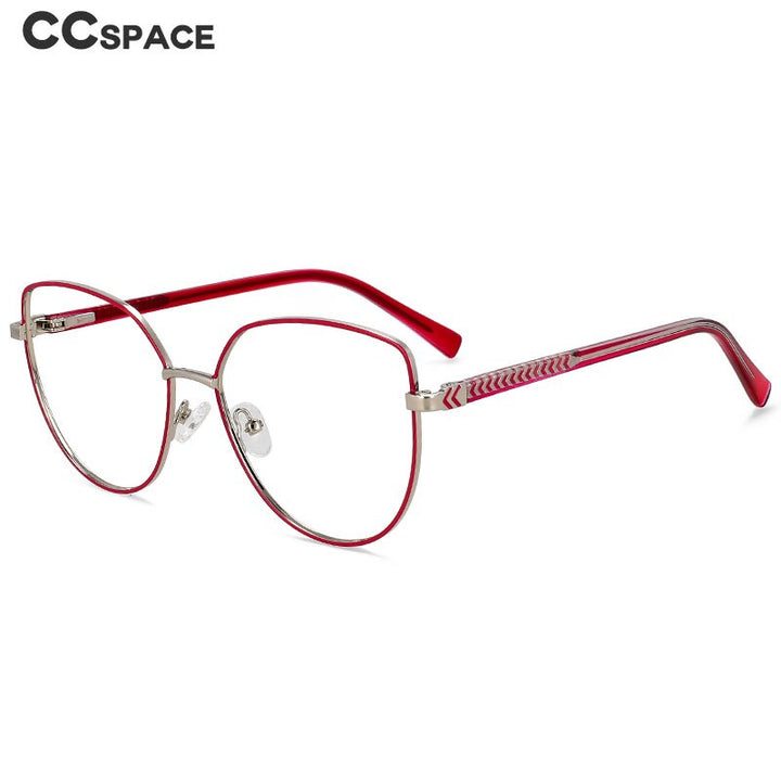 CCSpace Women's Full Rim Cat Eye Alloy Eyeglasses 55707 Full Rim CCspace   