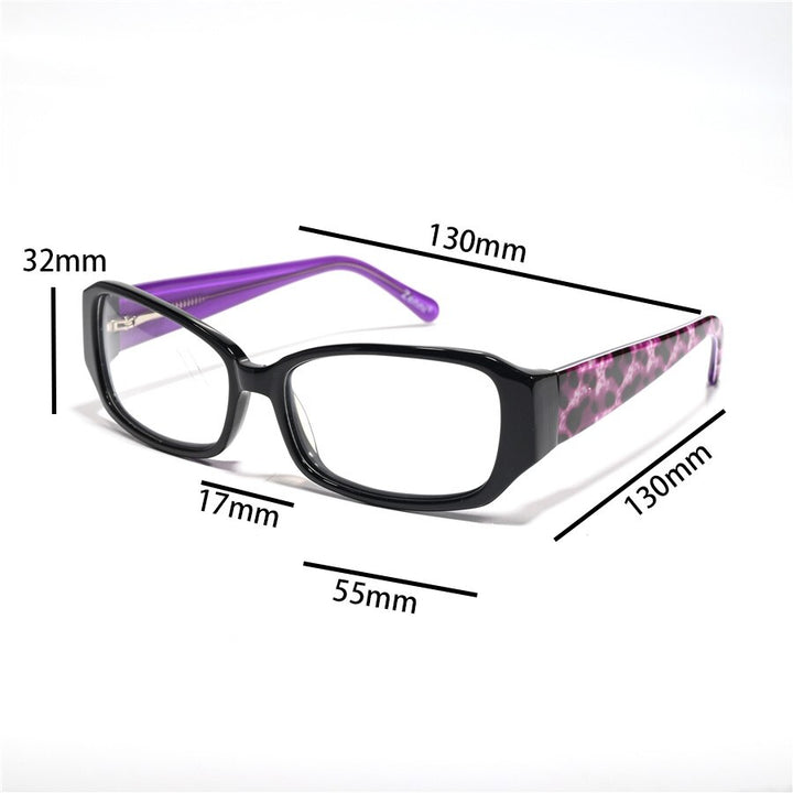 Cubojue Women's Full Rim Rectangle Acetate Hyperopic Reading Glasses 609521 Reading Glasses Cubojue   