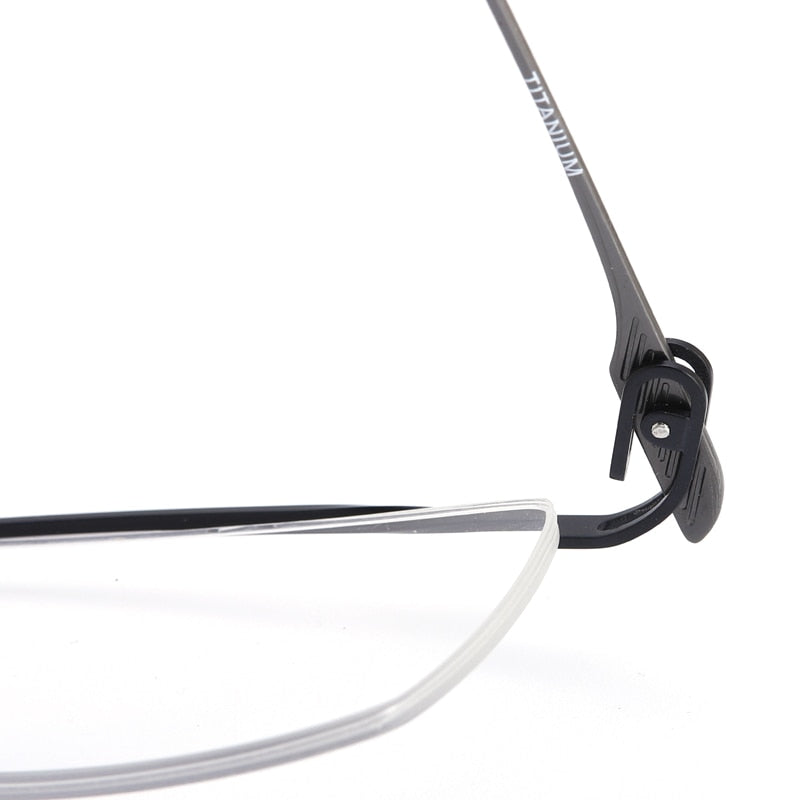 Muzz Men's Semi Rim Square IP Titanium Eyebrow Frame Eyeglasses X Semi Rim Muzz   