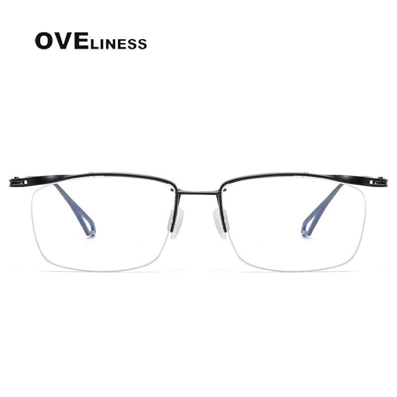 Oveliness Unisex Semi Rim Square Titanium Eyeglasses Actfour Semi Rim Oveliness   