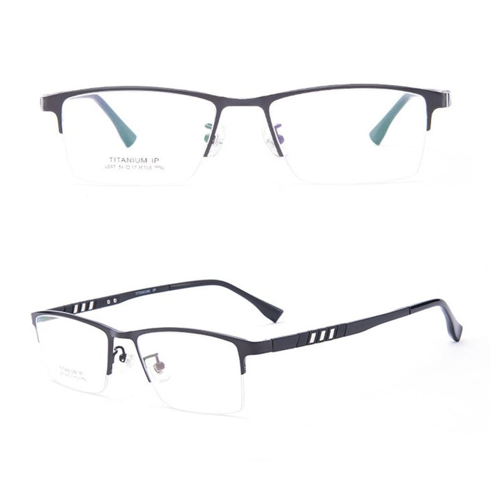 Zirosat Unisex Semi Rim Square Titanium Eyeglasses 097 Semi Rim Zirosat   