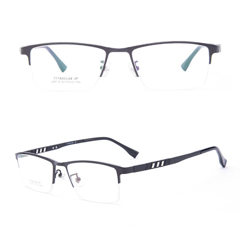 Zirosat Unisex Semi Rim Square Titanium Eyeglasses 097 Semi Rim Zirosat Grey  