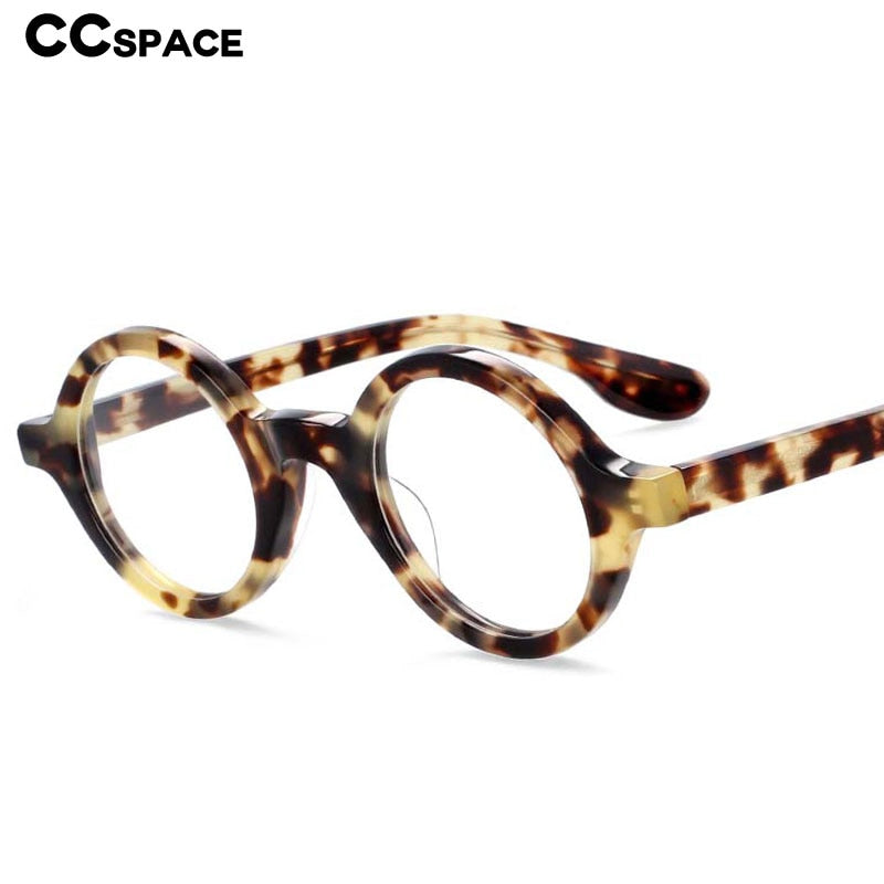 CCSpace Unisex Full Rim Round Acetate Frame Eyeglasses 54157 Full Rim CCspace   