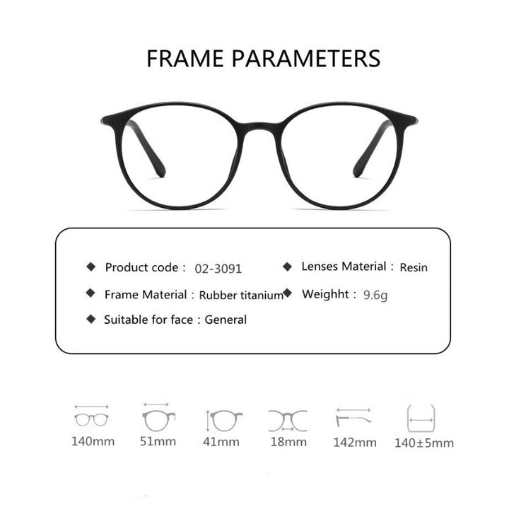 Handoer Unisex Full Rim Square Tr 90 Titanium Hyperopic Photochromic Reading Glasses 23091 0 To +150 Reading Glasses Handoer   
