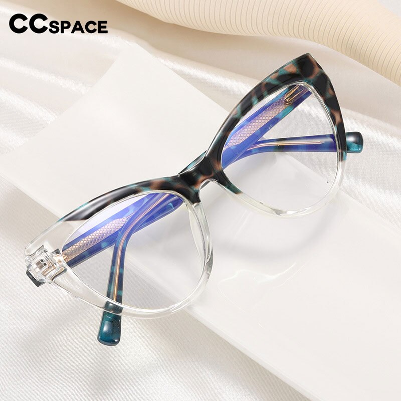 CCSpace Women's Full Rim Cat Eye Tr 90 Titanium Eyeglasses 55288 Full Rim CCspace   