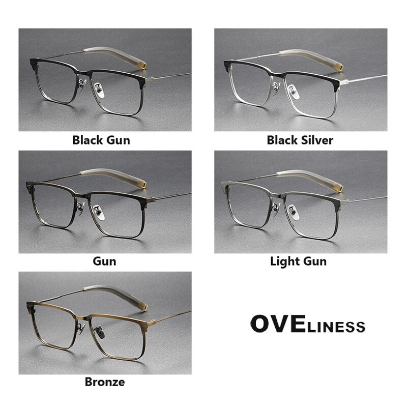 Oveliness Unisex Full Rim Square Acetate Titanium Eyeglasses Lsa104 Full Rim Oveliness   