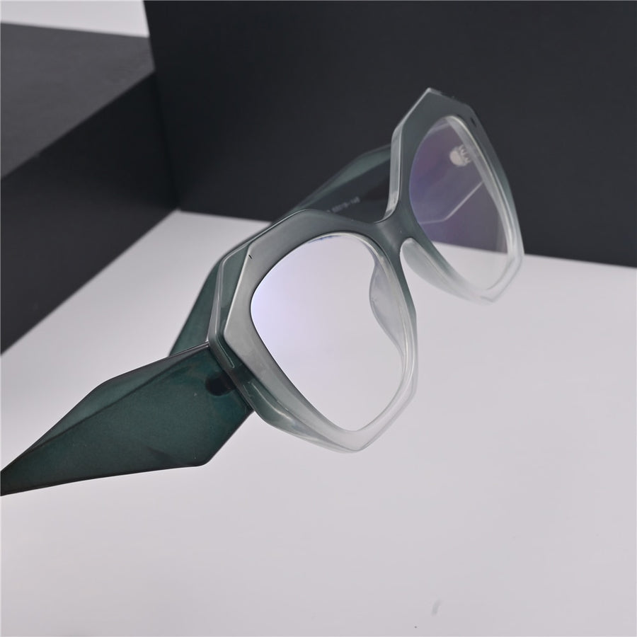 Cubojue Unisex Full Rim Square Acetate Alloy Myopic Reading Glasses M406m Reading Glasses Cubojue   