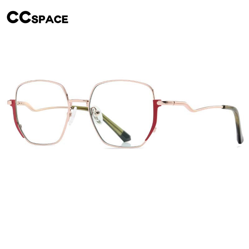 CCSpace Women's Full Rim Irregular Square Alloy Eyeglasses 54969 Full Rim CCspace   