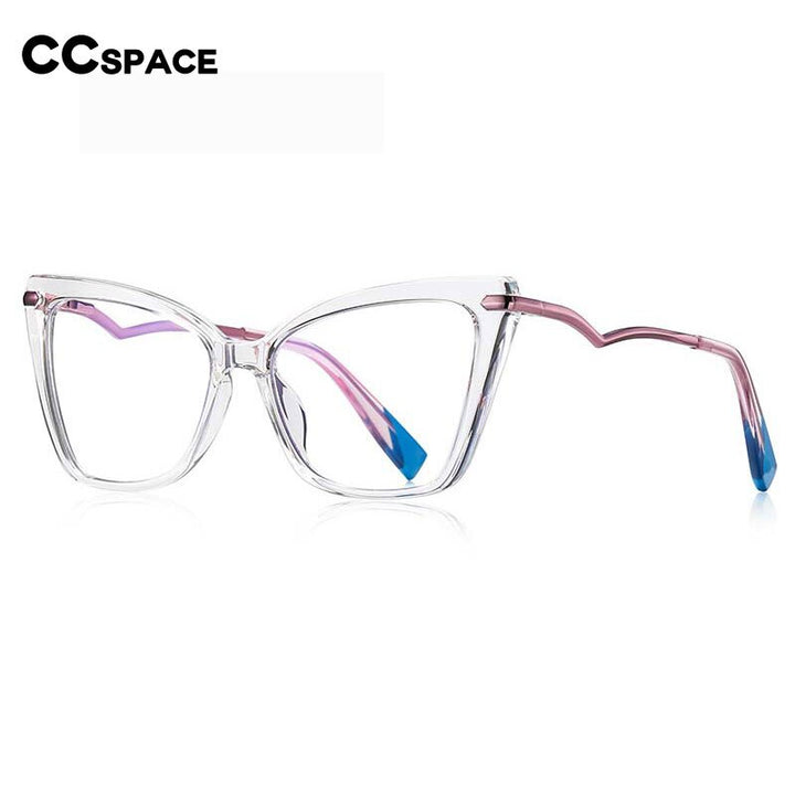 CCSpace Women's Full Rim Square Cat Eye Tr 90 Titanium Eyeglasses 53148 Full Rim CCspace   