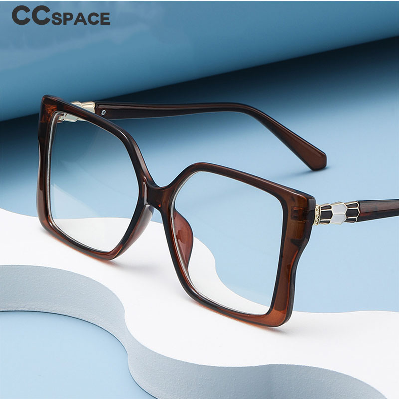 CCSpace Unisex Full Rim Large Square Acetate Eyeglasses 55359 Full Rim CCspace   
