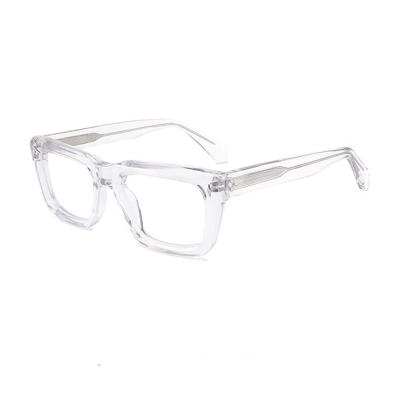 CCspace Unisex Full Rim Square Cat Eye Acetate Eyeglasses 54908 Full Rim CCspace Clear China 