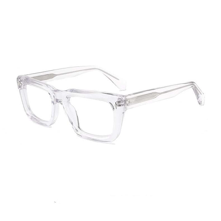 CCSpace Unisex Full Rim Square Cat Eye Acetate Eyeglasses 54908 Full Rim CCspace Clear China 
