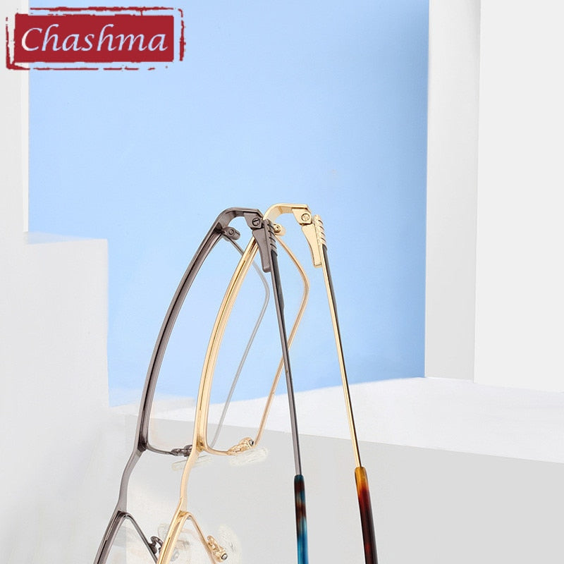 Chashma Ottica Men's Full Rim Square Stainless Steel Eyeglasses 8345 Full Rim Chashma Ottica   