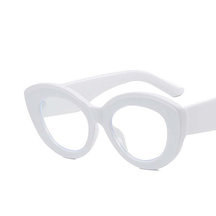 CCspace Women's Full Rim Large Cat Eye Acetate Eyeglasses 55118 Full Rim CCspace White China 