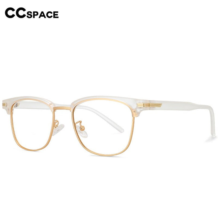 CCspace Unisex Full Rim Square Tr 90 Alloy Eyeglasses 55867 Full Rim CCspace   