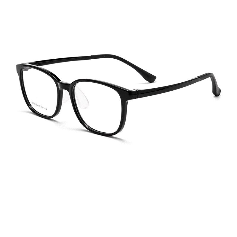 KatKani Unisex Children's Full Rim Round Square Tr 90 Eyeglasses 2606et Full Rim KatKani Eyeglasses Black  