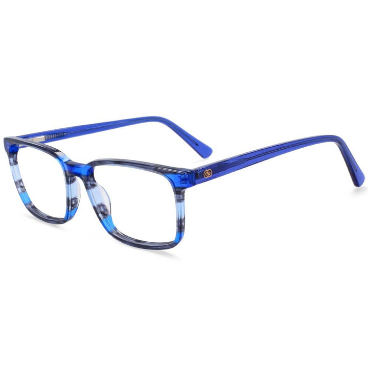CCSpace Unisex Full Rim Rectangle Acetate Frame Eyeglasses 54249 Full Rim CCspace Blue China 