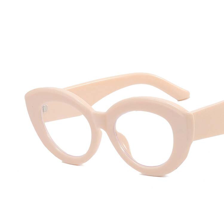 CCSpace Women's Full Rim Large Cat Eye Acetate Eyeglasses 55118 Full Rim CCspace Beige China 