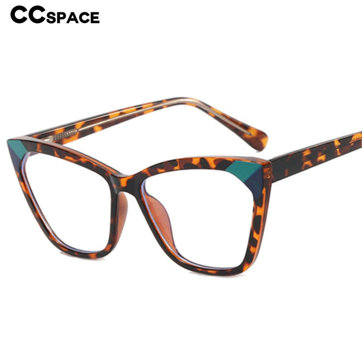 CCspace Women's Full Rim Square Cat Eye Tr 90 Titanium Eyeglasses 55300 Full Rim CCspace   