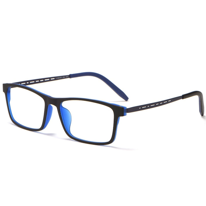 Hotony Unisex Full Rim Square Tr 90 Titanium Eyeglasses 8822t Full Rim Hotony black and blue  