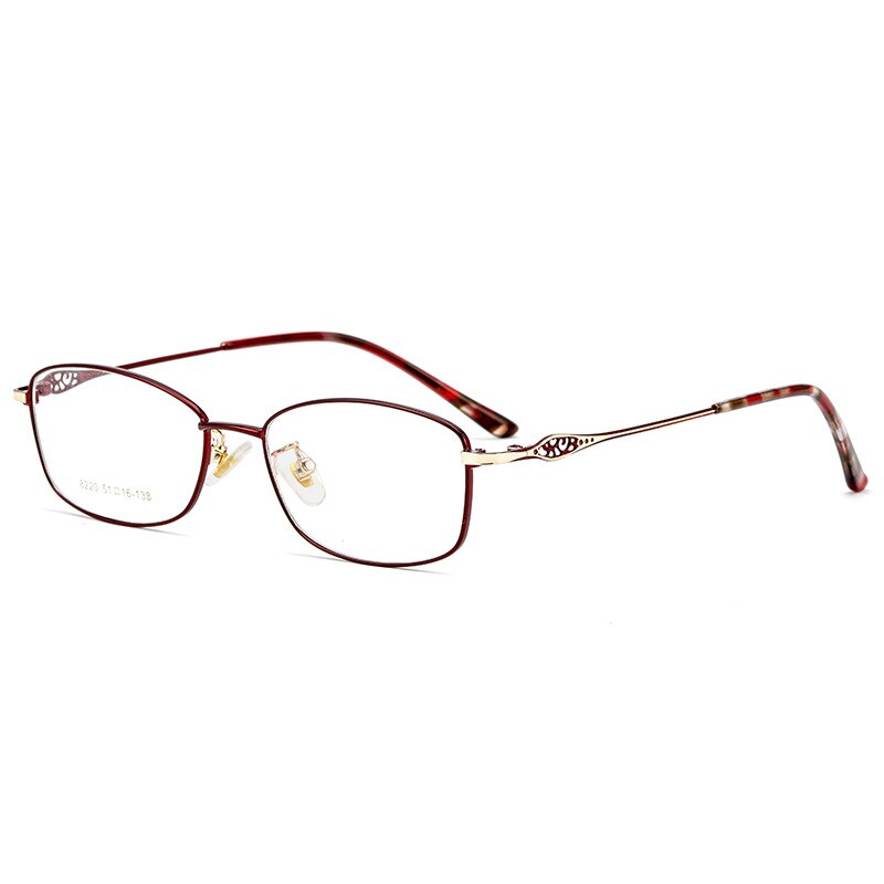Gmei Women's Full Rim Square Alloy Eyeglasses 8220 Full Rim Gmei Optical Red Gold C8  