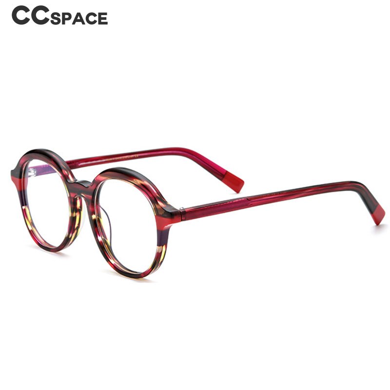 CCspace Unisex Full Rim Large Round Tr 90 Titanium Eyeglasses 53342 Full Rim CCspace   