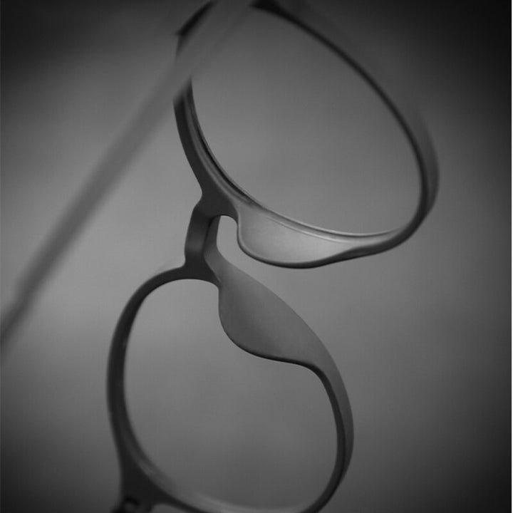 Handoer Unisex Full Rim Round Tr 90 Rubber Titanium Hyperopic Reading Glasses 9135 Reading Glasses Handoer   