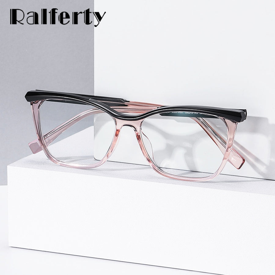 Ralferty Women's Full Rim Square Cat Eye Tr 90 Acetate Eyeglasses D3517 Full Rim Ralferty   