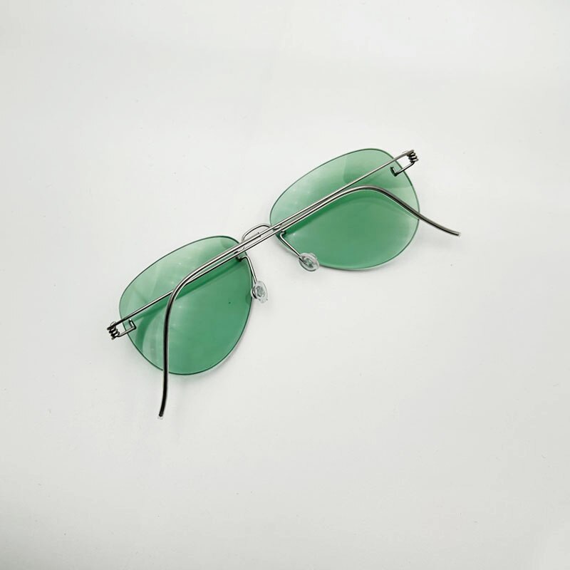 Yujo Unisex Rimless Oval Handcrafted Tinted Lens Stainless Steel Eyeglasses Sunglasses Yujo   
