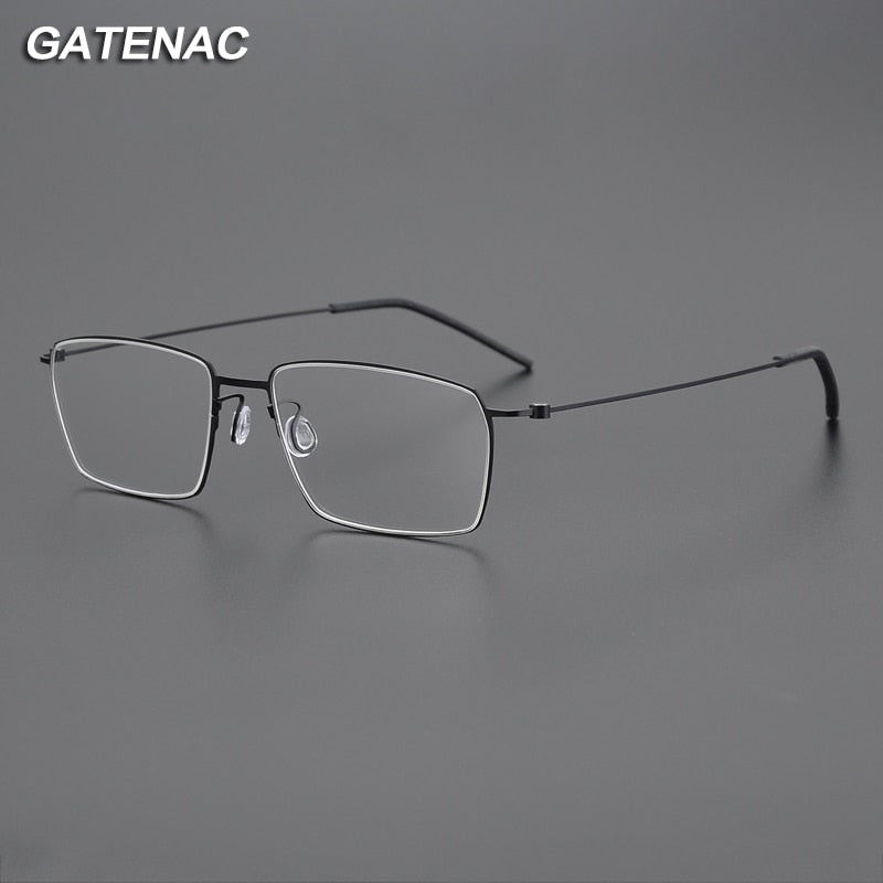Gatenac Unisex Full Rim Square Titanium Eyeglasses Gxyj1016 Full Rim Gatenac   