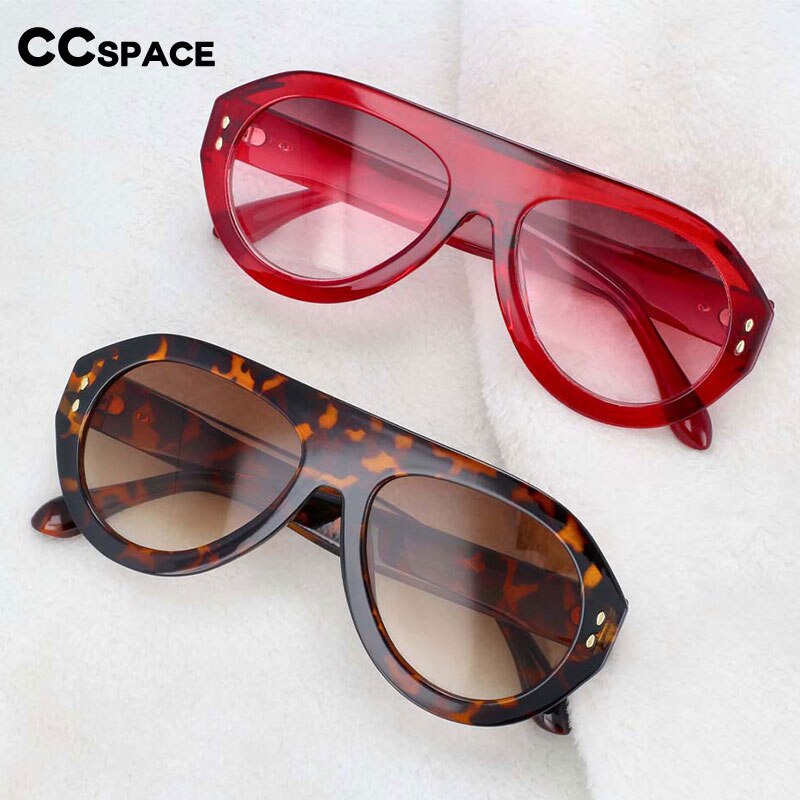 CCSpace Women's Full Rim Oversized Square Oval Resin Frame Sunglasses 54235 Sunglasses CCspace Sunglasses   