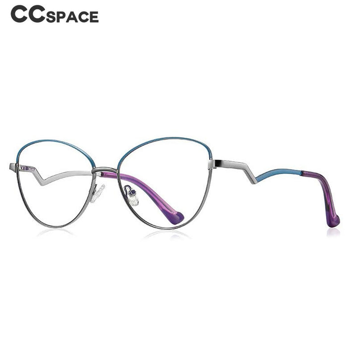 CCSpace Women's Full RIm Cat Eye Alloy Frame Eyeglasses 54550 Full Rim CCspace   