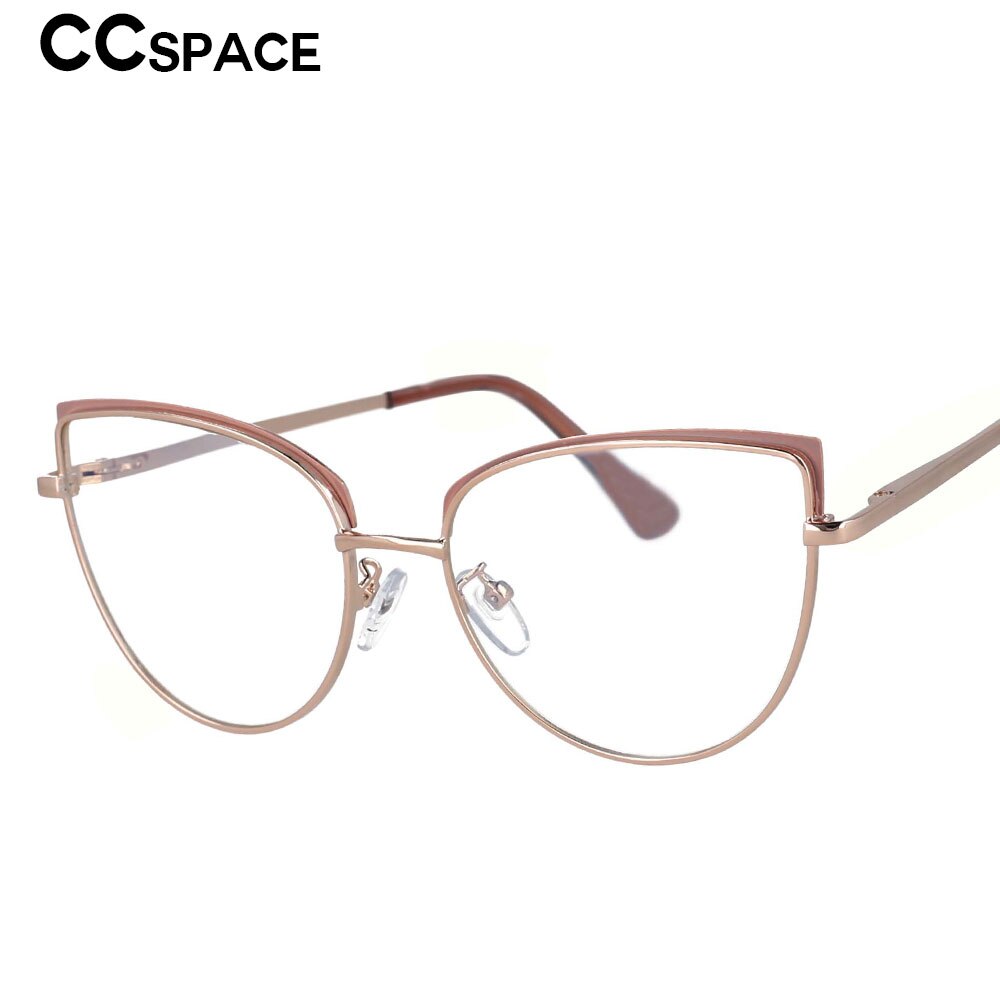 CCSpace Women's Full Rim Square Cat Eye Alloy Reading Glasses R53101 Reading Glasses CCspace   