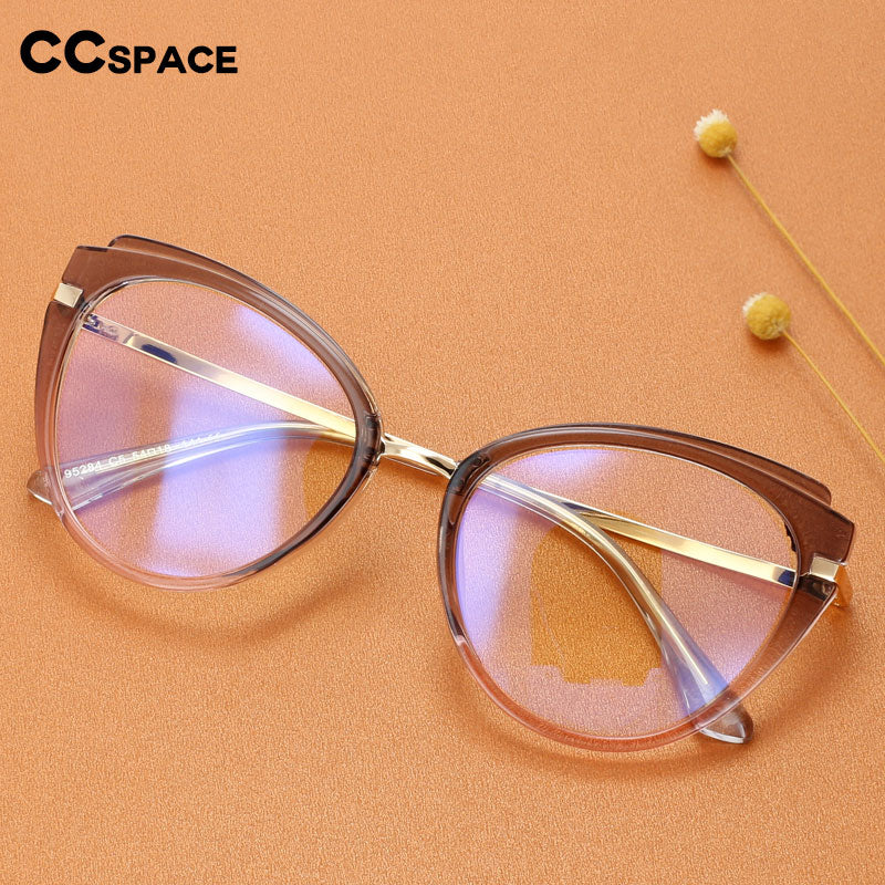CCSpace Women's Full Rim Square Cat Eye Tr 90 Titanium Eyeglasses 48270 Full Rim CCspace   