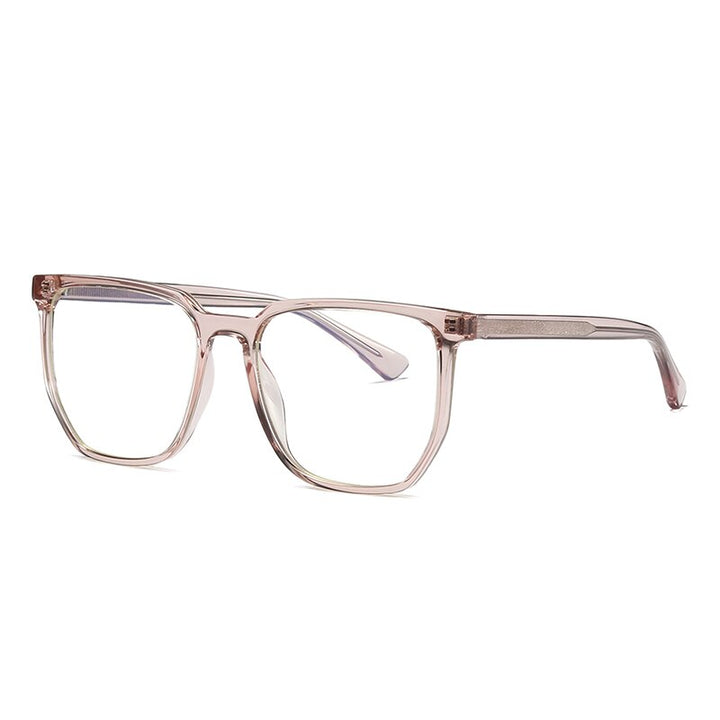 Gmei Unisex Full Rim TR 90 Titanium Square Frame Eyeglasses 2034 Full Rim Gmei Optical C8 Light Pink  