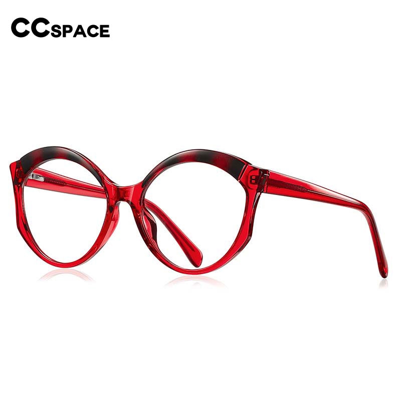 CCSpace Women's Full Rim Round Cat Eye Tr 90 Titanium Frame Eyeglasses 54586 Full Rim CCspace   