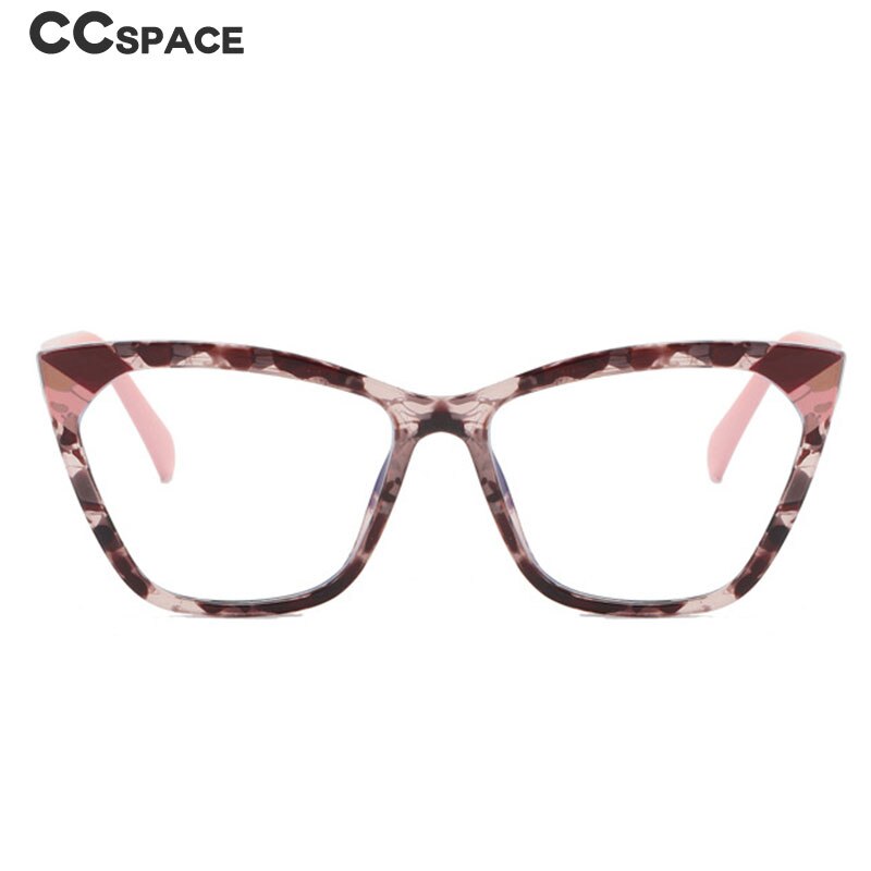 CCSpace Women's Full Rim Square Cat Eye Tr 90 Titanium Eyeglasses 55300 Full Rim CCspace   