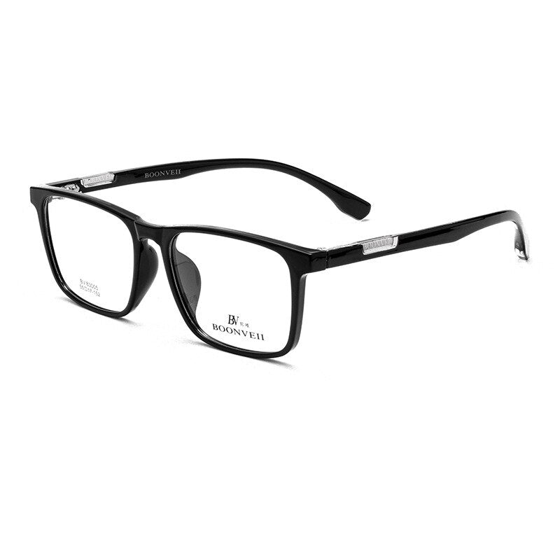 Yimaruili Men's Full Rim Large Square Tr 90 Acetate Eyeglasses Bv83005b Full Rim Yimaruili Eyeglasses Black  