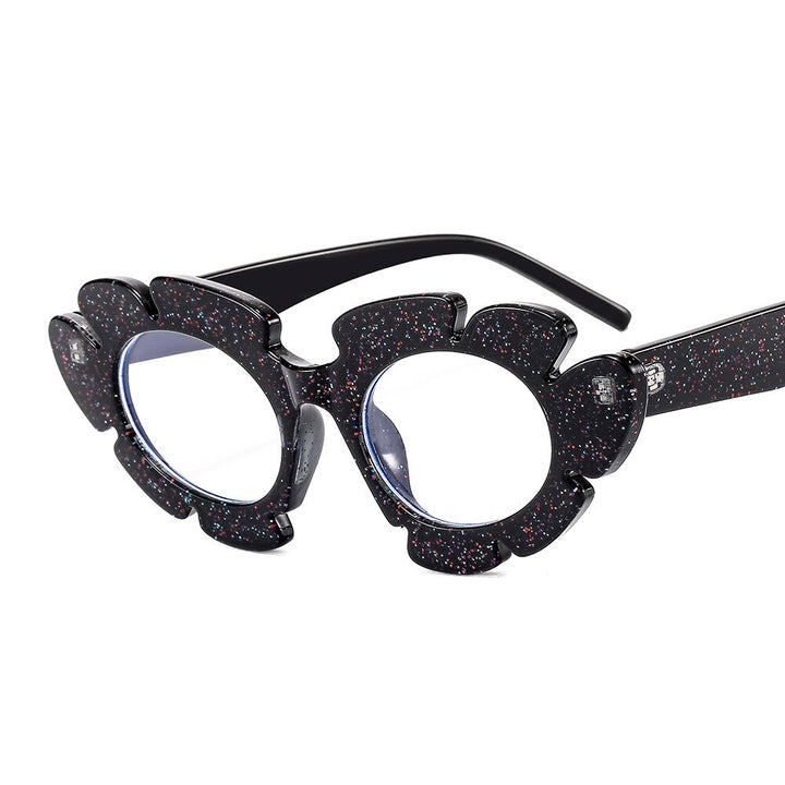 CCSpace Women's Full Rim Oval Petal Acetate Eyeglasses 55386 Full Rim CCspace C1Black China 