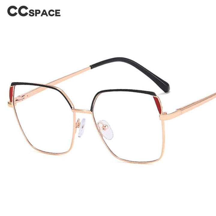 CCspace Women's Full Rim Squar Cat Eye Titanium Alloy Eyeglasses 55574 Full Rim CCspace   