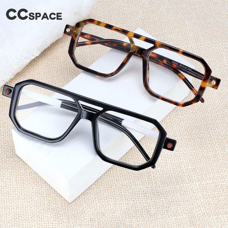 CCSpace Unisex Full Rim Square Double Bridge PC Plastic Reading Glasses R54381 Reading Glasses CCspace   