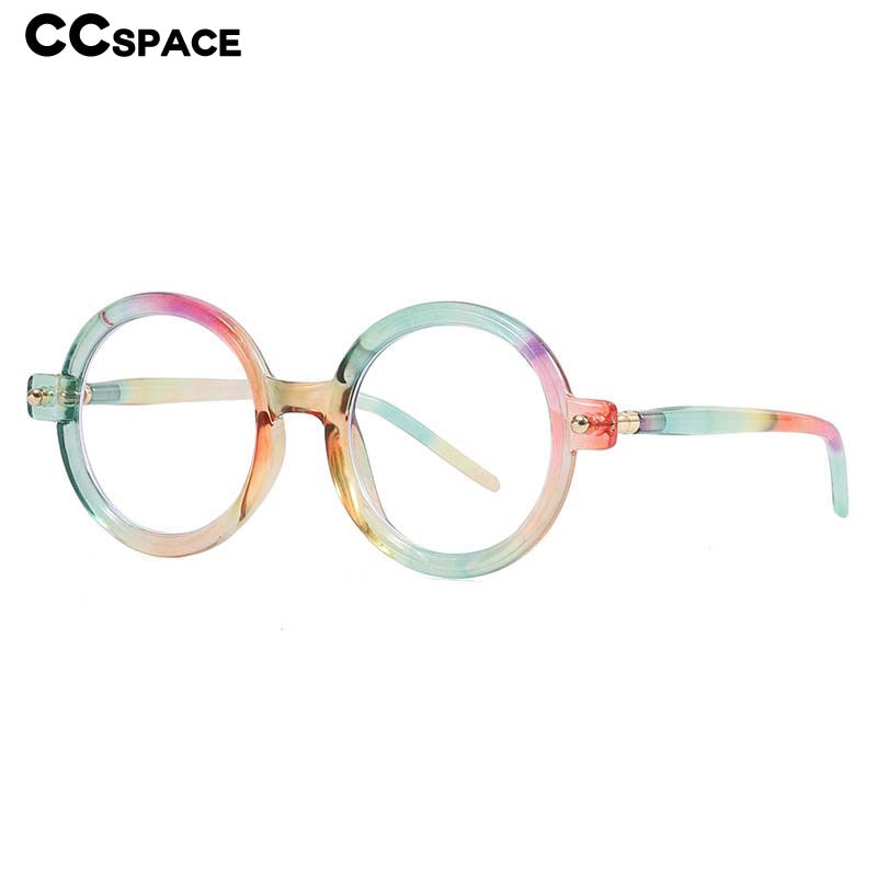 CCspace Unisex Full Rim Round Acetate Frame Eyeglasses 54567 Full Rim CCspace   