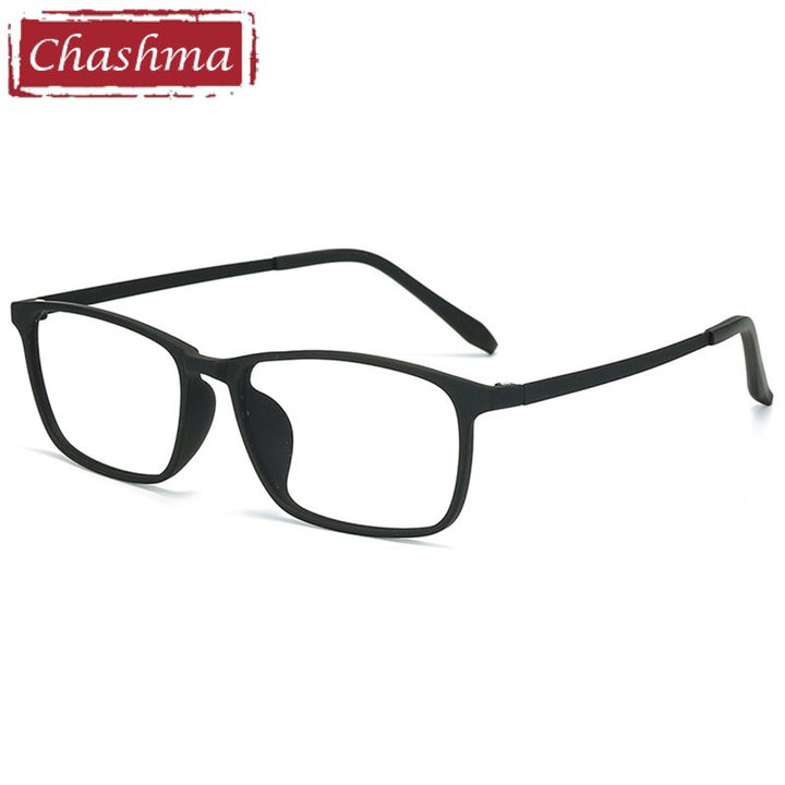 Chashma Unisex Full Rim Ultem Titanium Wide Frame Eyeglasses 6611 Full Rim Chashma Matte Black  